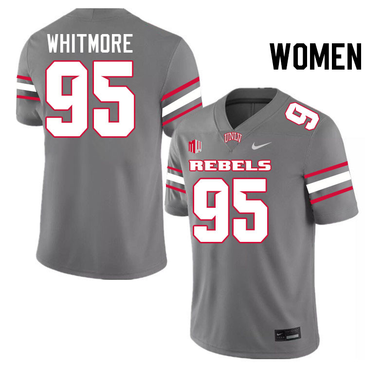 Women #95 Alexander Whitmore UNLV Rebels College Football Jerseys Stitched-Grey